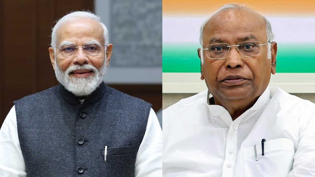 Pm modi and Mallikarjun kharge