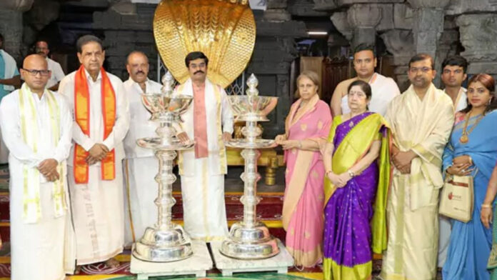tirumala silver lamps donations to Tirumala