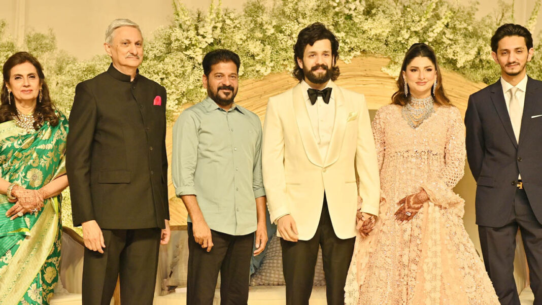 Akkineni Akhil | వేడుకగా అక్కినేని అఖిల్ వివాహ రిసెప్షన్‌.. హాజరైన సీఎం రేవంత్​