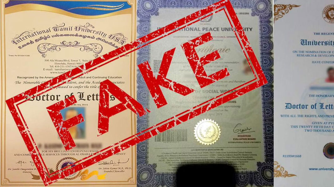 Fake Certificates