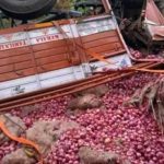 Nalgonda | లారీ బోల్తా.. ఉల్లి బస్తాలు ఎత్తుకెళ్లిన జనం Nalgonda