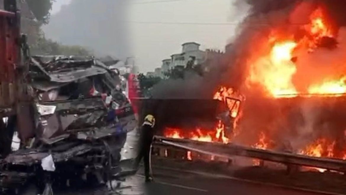 Pune Road Accident | ఘోర ప్రమాదం.. బ్రేకులు​ ఫెయిల్​ అయి ఆరు వాహనాలను ఢీకొన్న ట్రక్కు.. చెలరేగిన మంటలు.. 8 మంది సజీవ దహనం